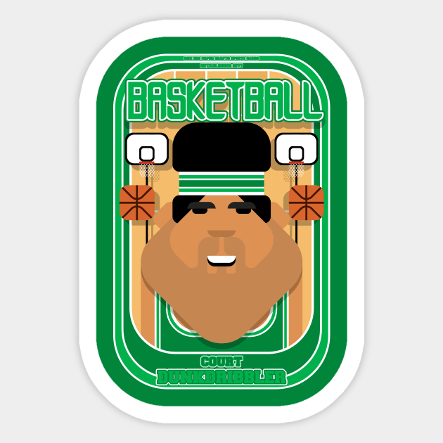 Basketball Green - Court Dunkdribbler - Seba version Sticker by Boxedspapercrafts